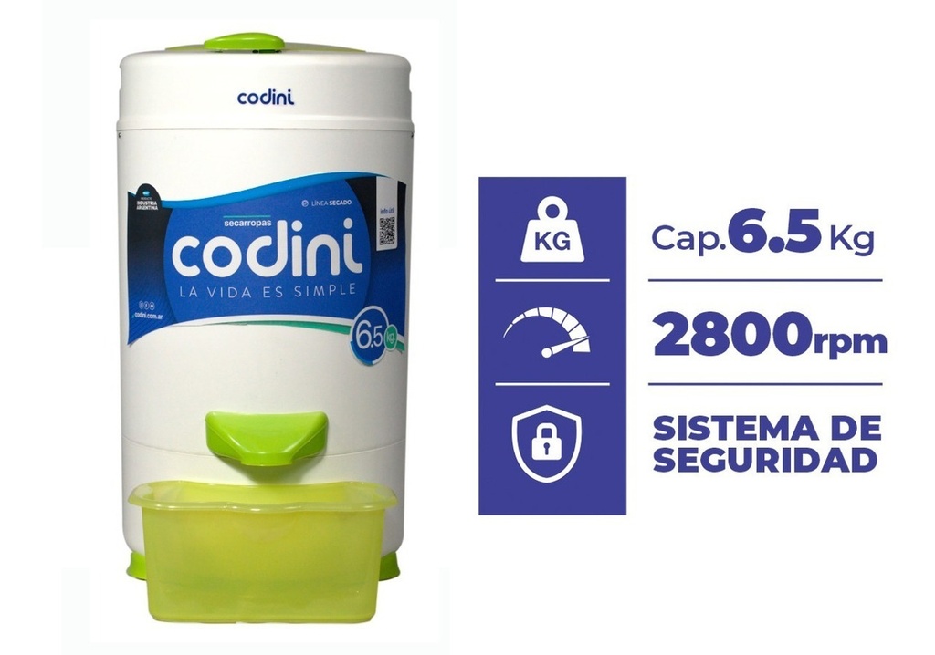 IV65- SECARROPAS INNOVA VERDE 6.5 KG