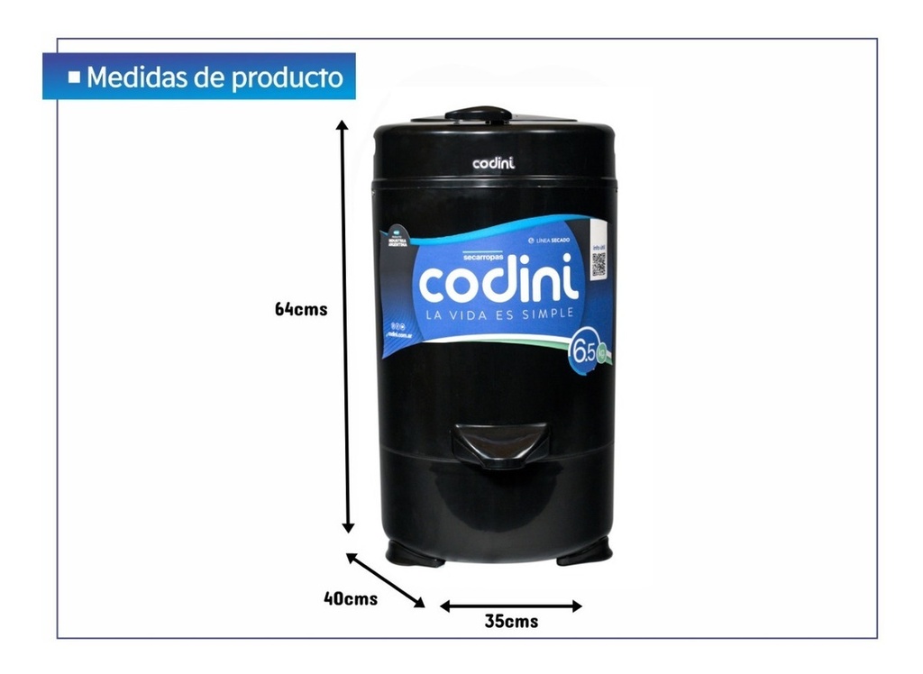 IV65- SECARROPAS INNOVA VERDE 6.5 KG